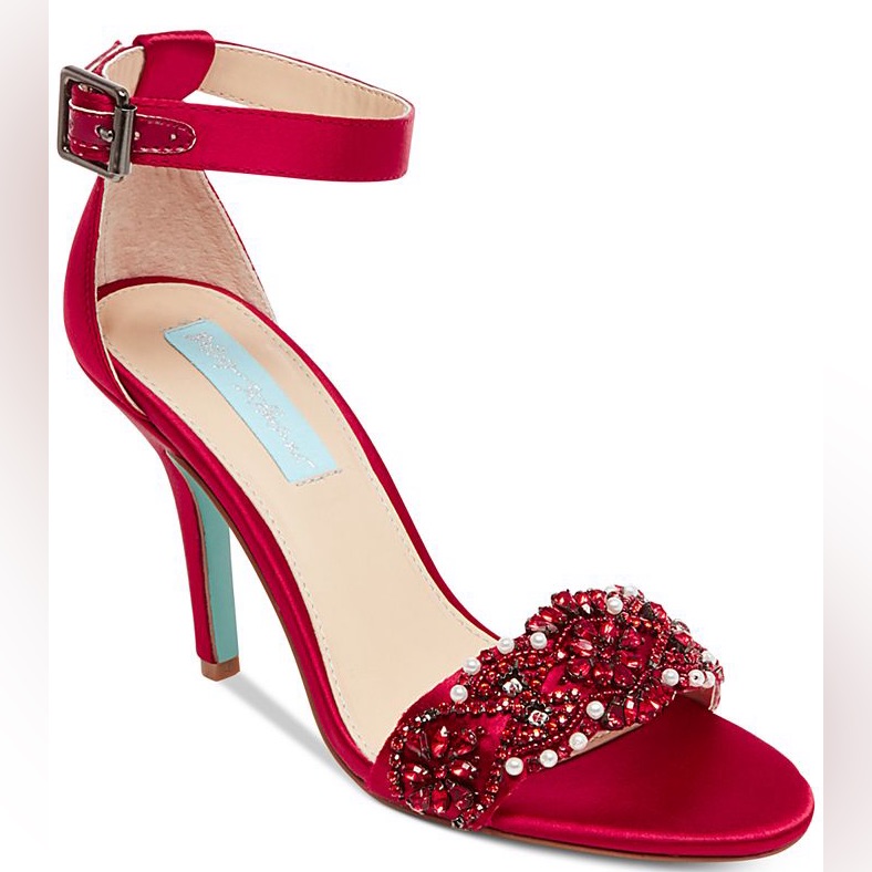 Ruby Red Satin Heels
